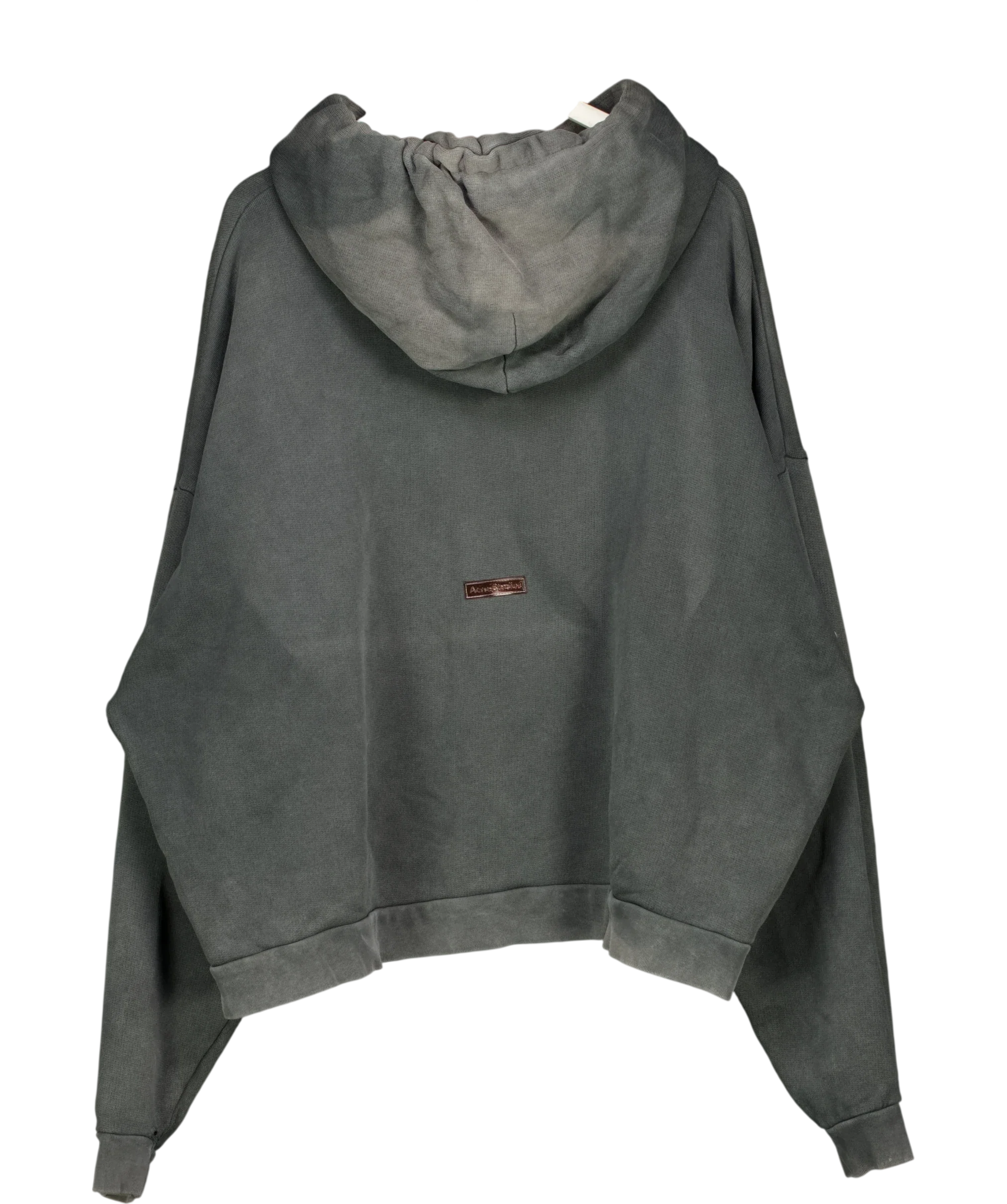Acne Studios Grey Rubber Stamp Logo Hoodie, size UK XXL — back