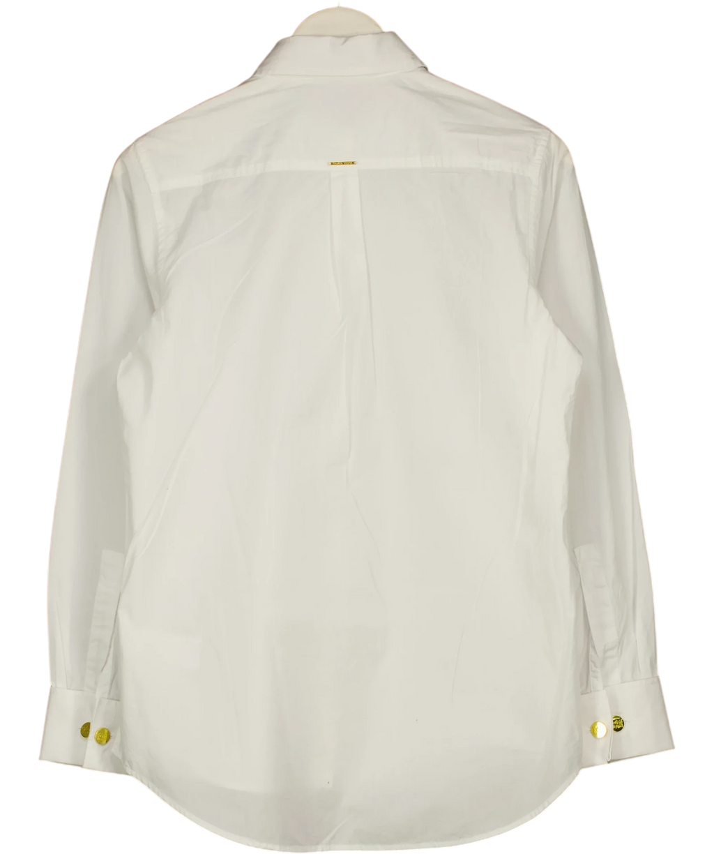 HOLLAND COOPER White Relaxed Fit Shirt, size UK 8 — back