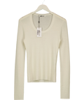 ODD MUSE Cream Merino Wool Top, size UK S — front
