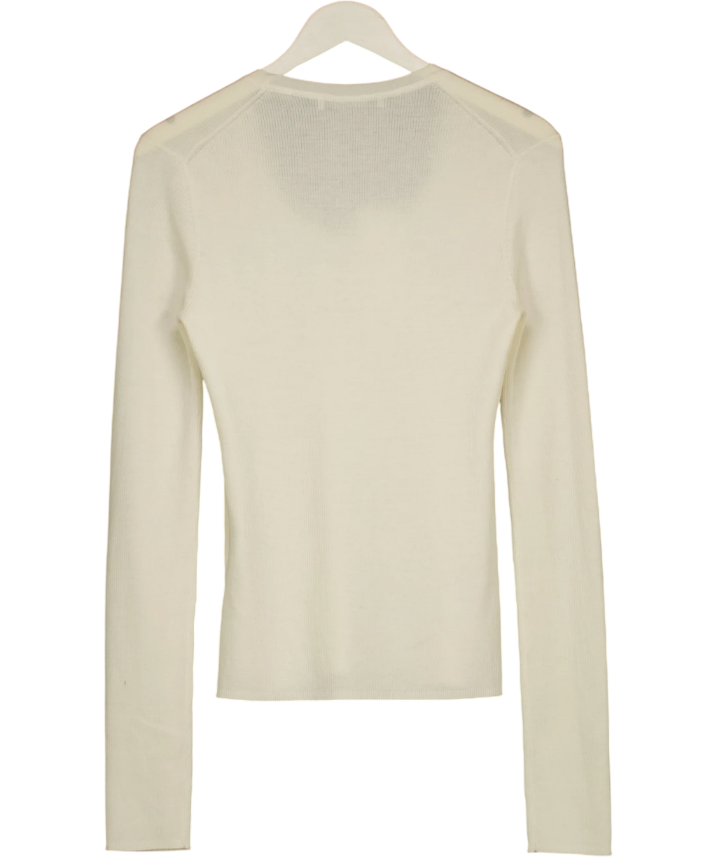 ODD MUSE Cream Merino Wool Top, size UK S — back