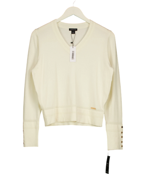 Karen Millen Forever Viscose Cream Jumper UK S