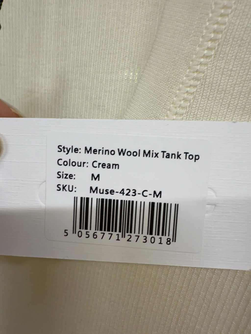 ODD MUSE Cream Colour, size UK M — label