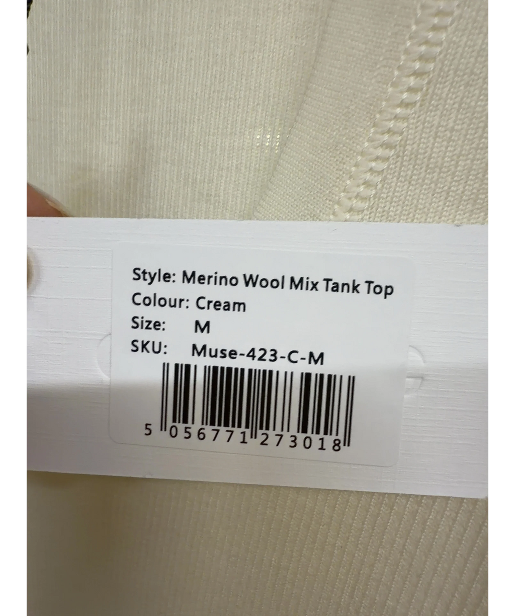 Odd Muse Cream Ribbed Knit Tank Top UK M — Materials