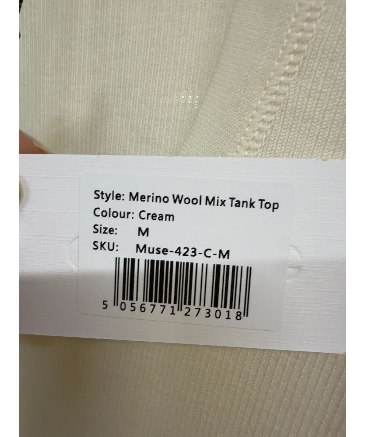 Odd Muse Cream Ribbed Knit Tank Top UK M — Materials