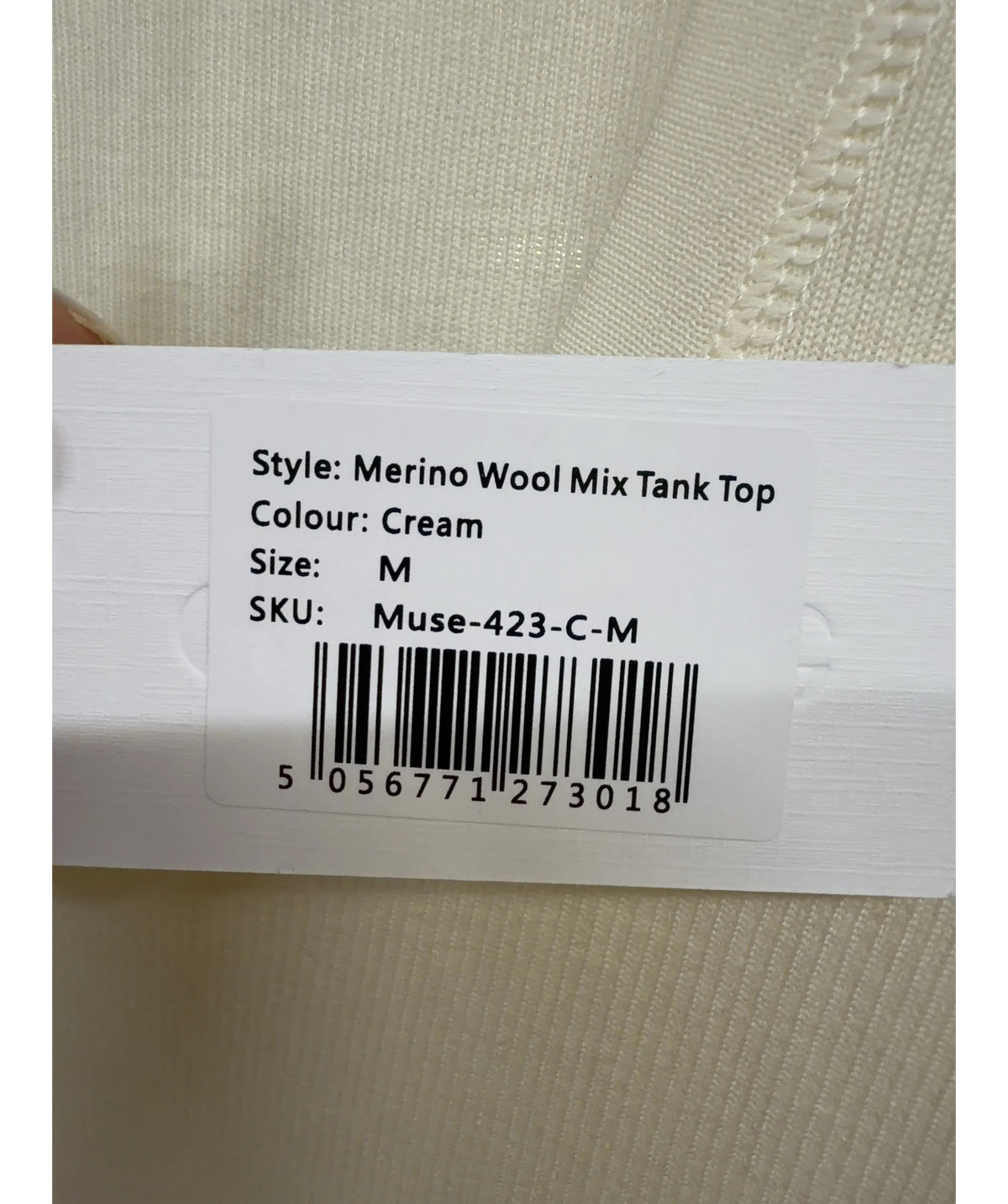 ODD MUSE Cream Colour, size UK M — care label