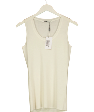 Odd Muse Cream Ribbed Knit Tank Top UK M