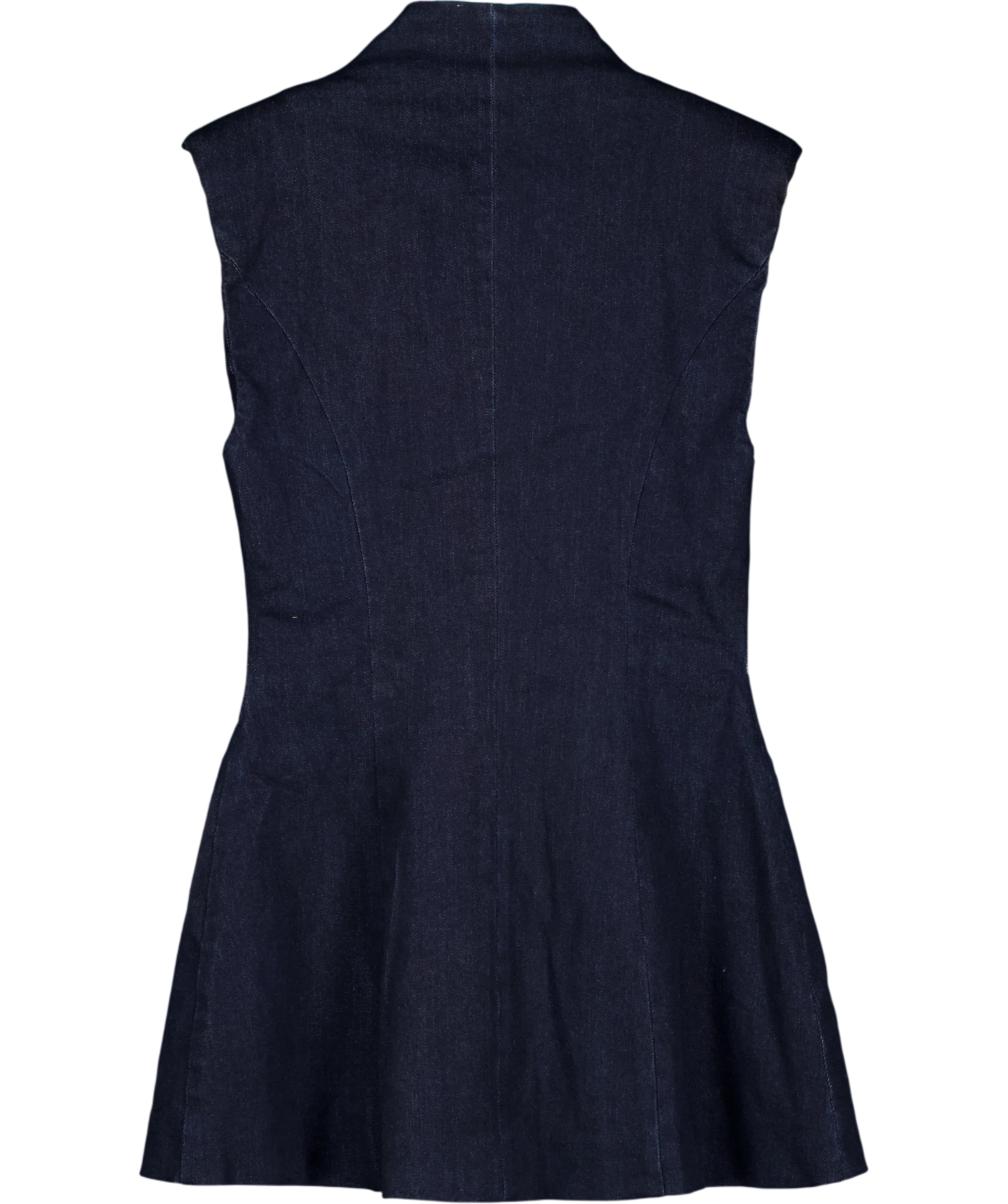ODD MUSE dark blue Denim Sleeveless Jacket, size UK S — back