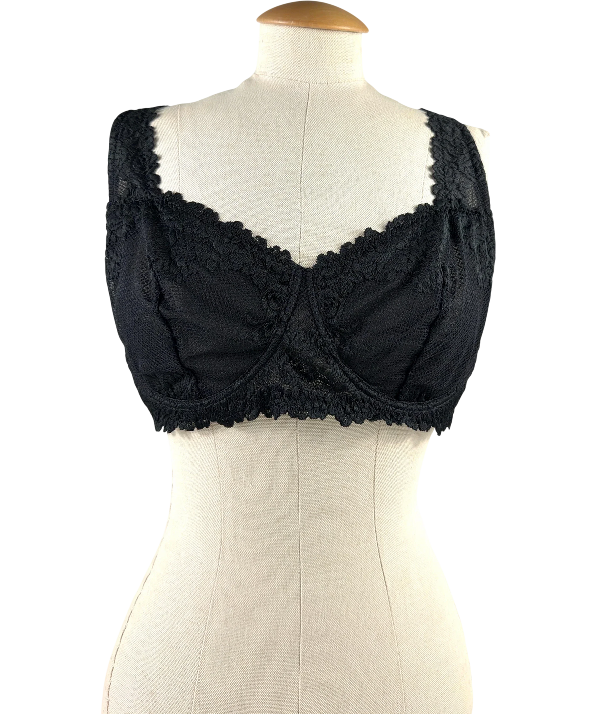intimissimi Black Pretty Flowers Daniela Balconette Bra, size UK 38D — front