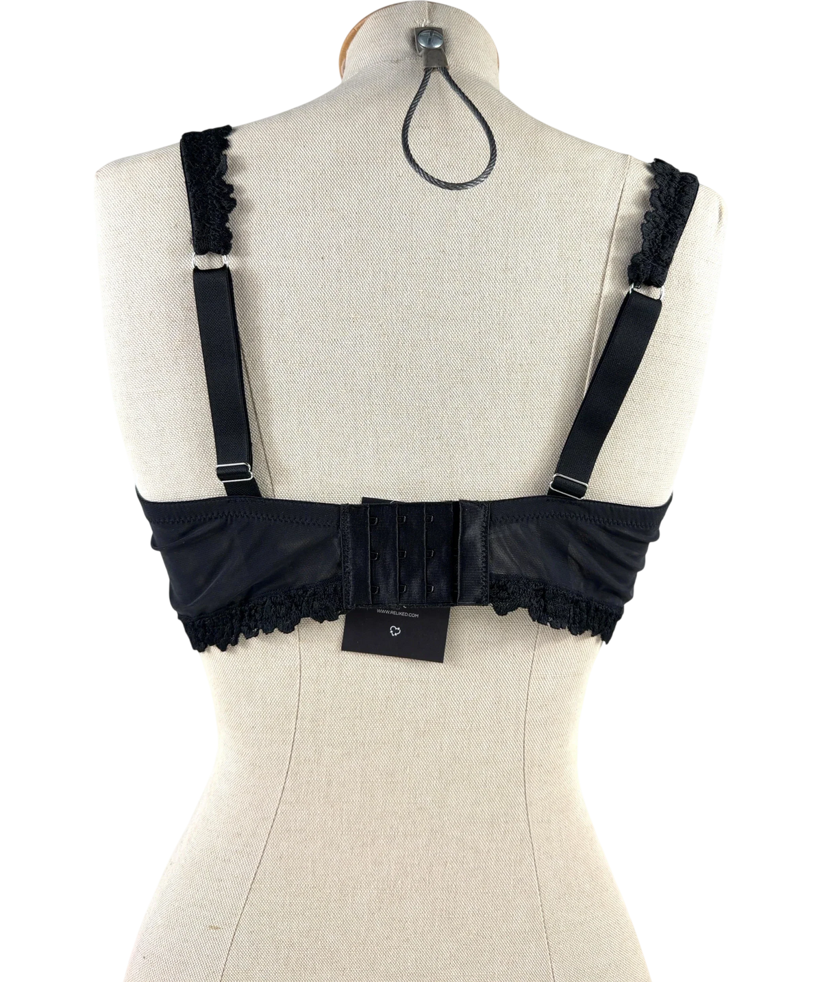 intimissimi Black Pretty Flowers Daniela Balconette Bra, size UK 38D — back