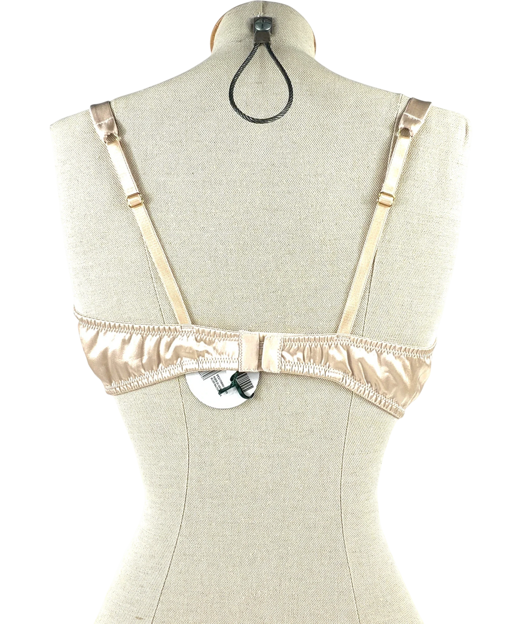 FLEUR OF ENGLAND Beige Fleur Du Jour Balcony Bra Blush UK 36DD — Back