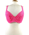 VICTORIA'S SECRET Pink pink floral lace unlined balcony bra, size UK 36DD — front
