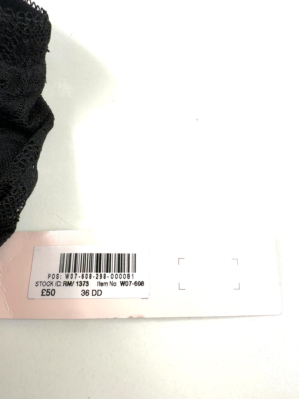 VICTORIA'S SECRET Black Colour, size UK 36DD — care label