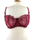 FLEUR OF ENGLAND burgundy Viola Balcony Bra, size UK 36DD — front