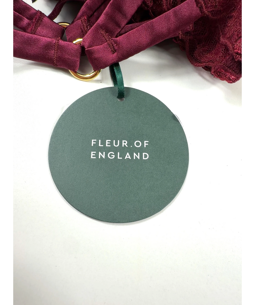 Fleur of England Viola Balcony Bra Red UK 36DD — Brand