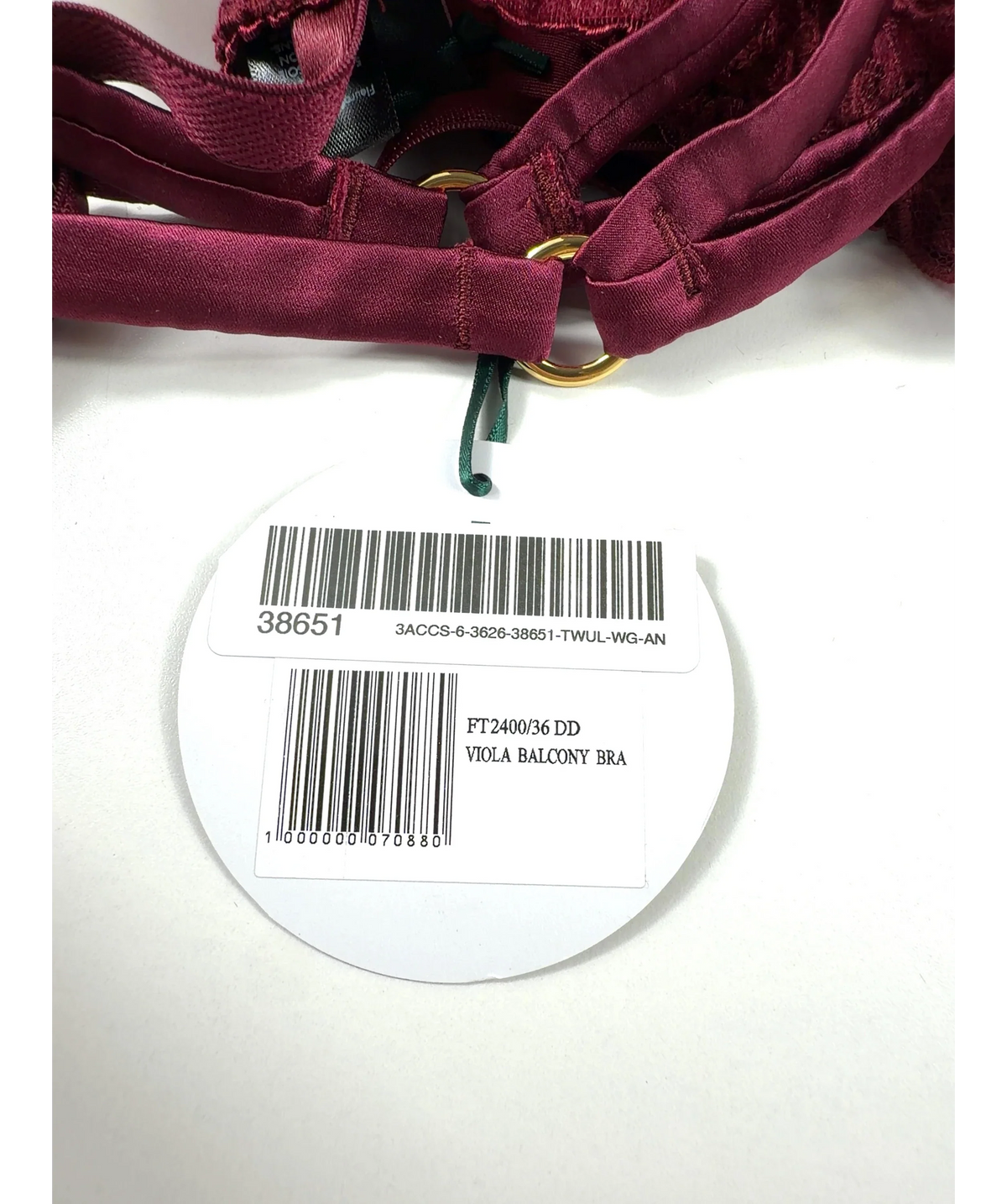 Fleur of England Viola Balcony Bra Red UK 36DD — Materials