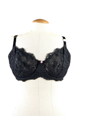 VICTORIA'S SECRET Unlined Balcony Lace Bra Black UK 36DD