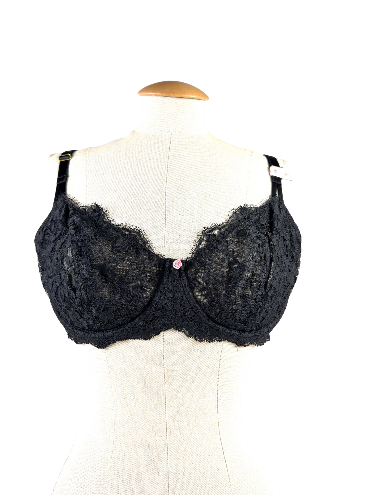 VICTORIA'S SECRET Unlined Balcony Lace Bra Black UK 36DD