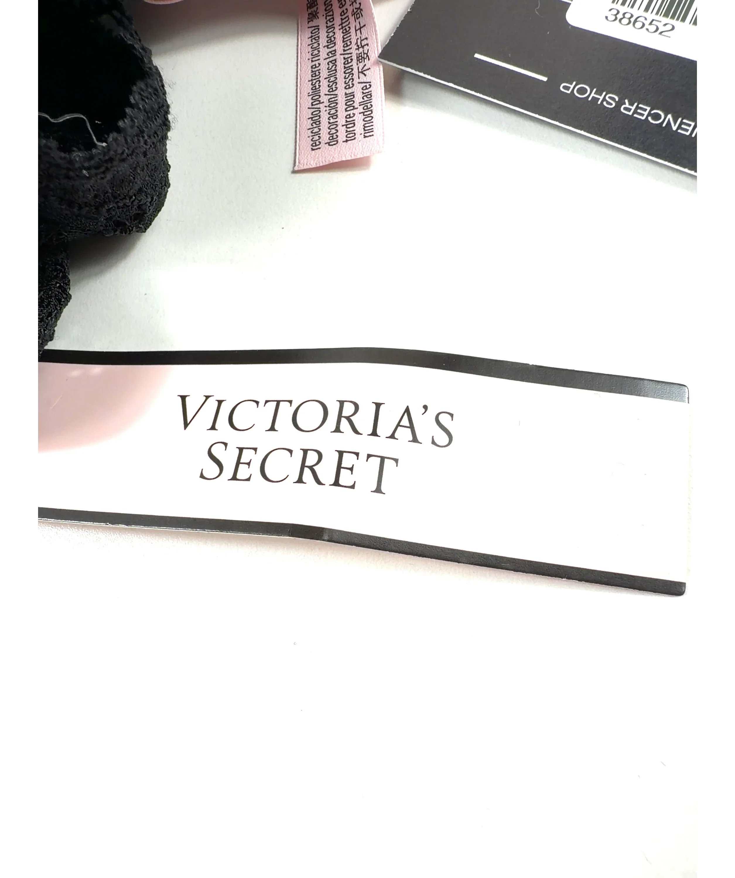 VICTORIA'S SECRET Black Unlined Balcony Lace Bra Black, size UK 36DD — detail
