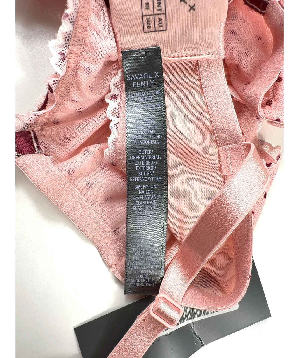 SAVAGE X FENTY Pink Colour, size UK 36DD — care label