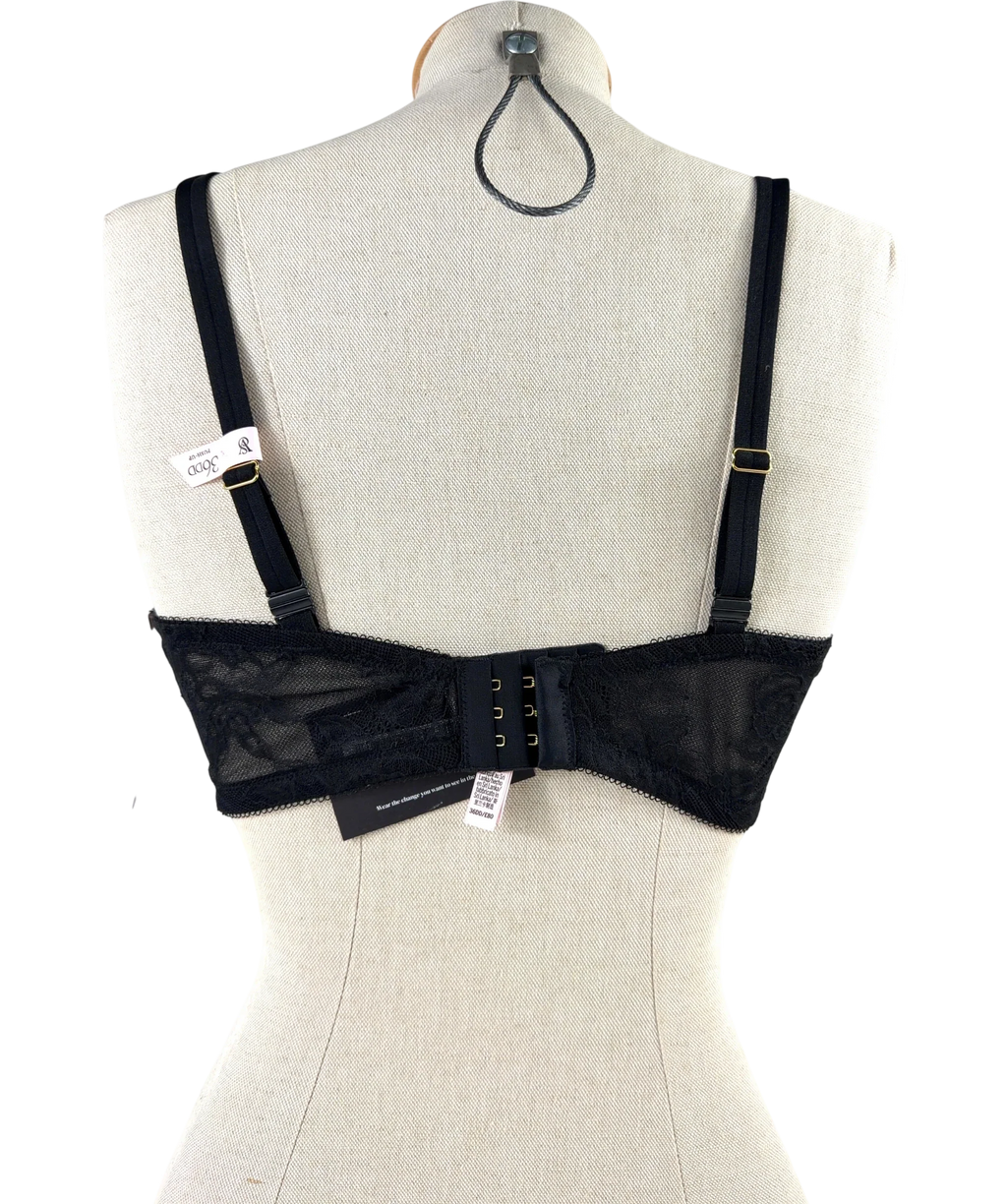 VICTORIA'S SECRET Black Push-Up Lace Bra, size UK 36DD — back