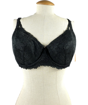 VICTORIA'S SECRET PINK Black Floral Lace Bra UK 36DD