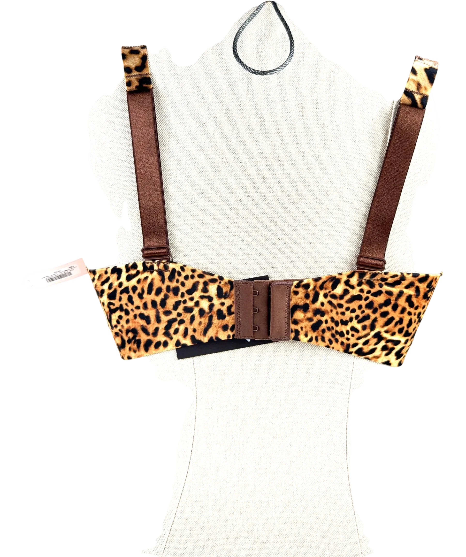 VICTORIA'S SECRET Brown Leopard Brown Push Up Shine Strap Bra, size UK 36DD — front