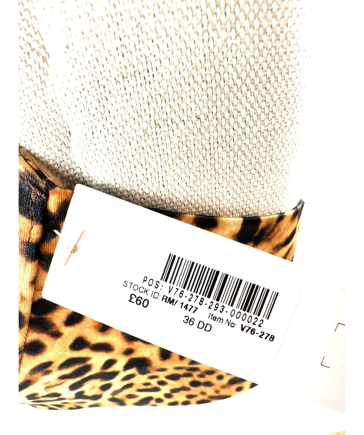 Victoria's Secret Leopard Brown Push Up Shine Strap Bra UK 36DD — Back