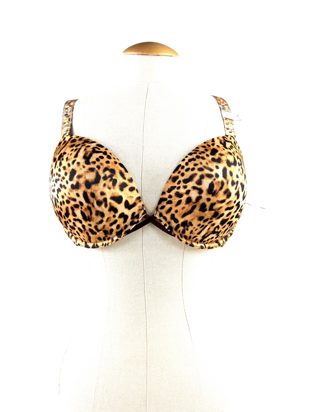 Victoria's Secret Leopard Brown Push Up Shine Strap Bra UK 36DD
