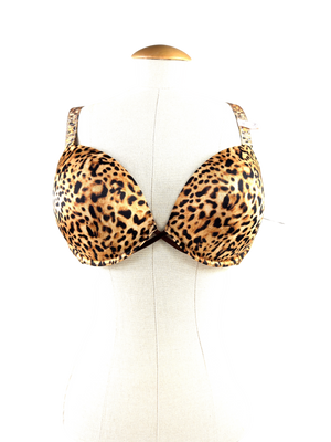 Victoria's Secret Leopard Brown Push Up Shine Strap Bra UK 36DD