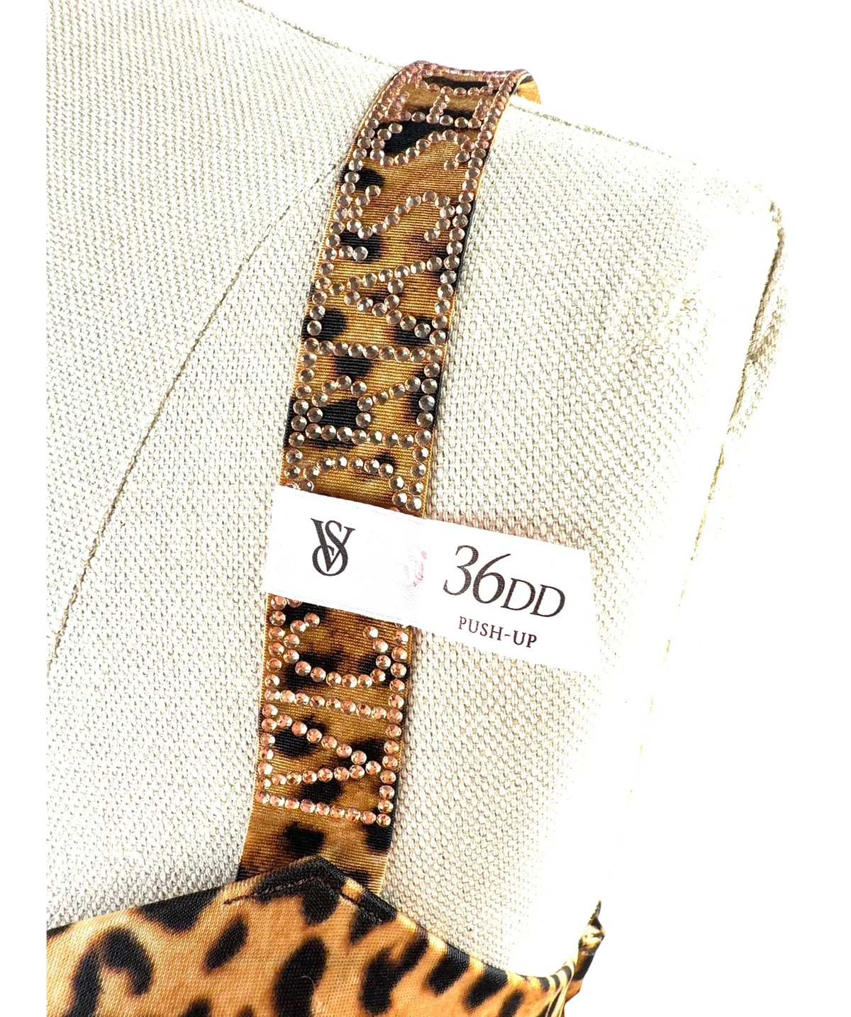Victoria's Secret Leopard Brown Push Up Shine Strap Bra UK 36DD — Extra shot