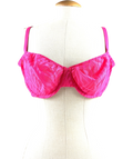 SAVAGE X FENTY Pink Untamed Lavish Lace Unlined Low-cut Balconette Bra, size UK 36DD — front