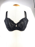 VICTORIA'S SECRET Black Black Lace Underwire Bra Black, size UK 36DD — front