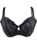VICTORIA'S SECRET Black Lace Underwire Bra Black UK 36DD — Front