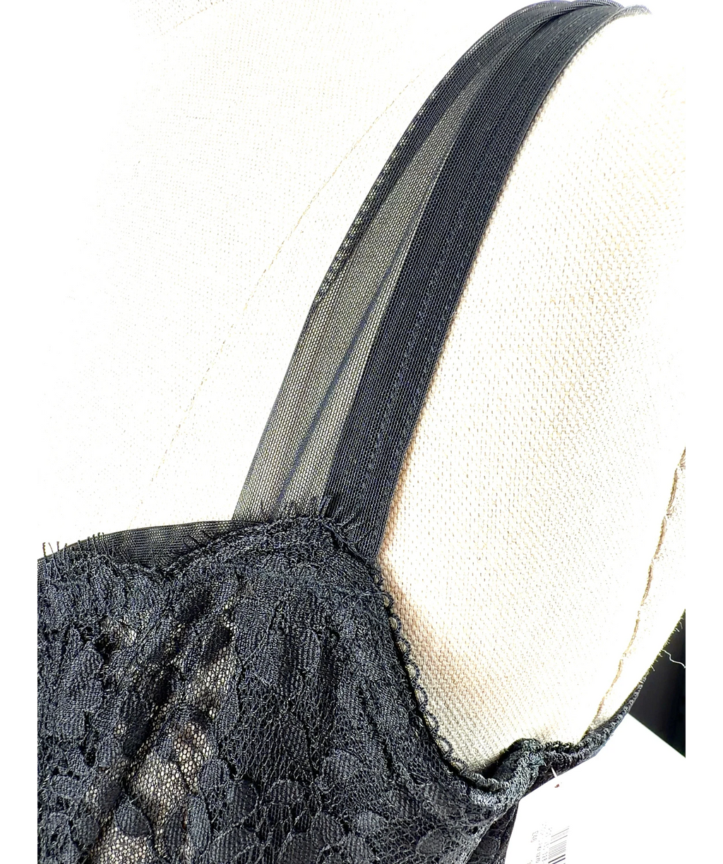 VICTORIA'S SECRET Black Lace Underwire Bra Black UK 36DD — Materials