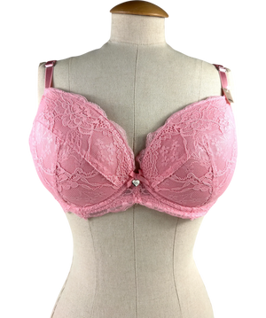 Boux Avenue Mollie Pink Lace Plunge Bra UK 36DD