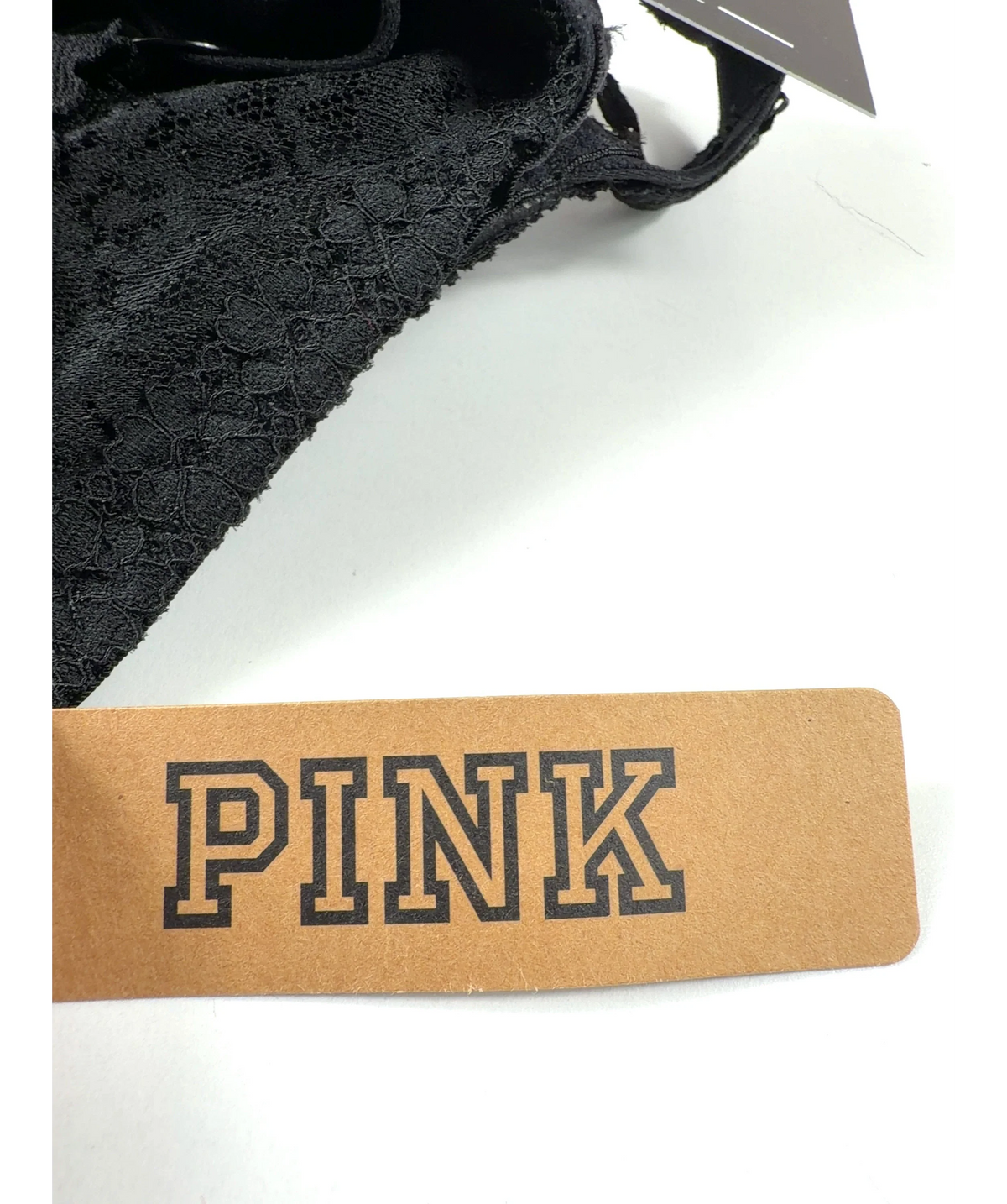 VICTORIA'S SECRET Black Lightly Lined Balconette Bra, size UK 36DD — detail