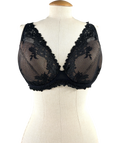 intimissimi Black Pretty Flowers Elena Balconette Bra, size UK 38D — front