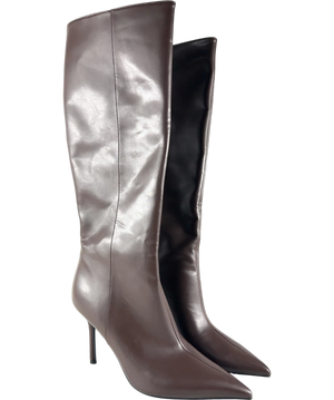 Charles & Keith Brown Pointed Stiletto Boots UK 8