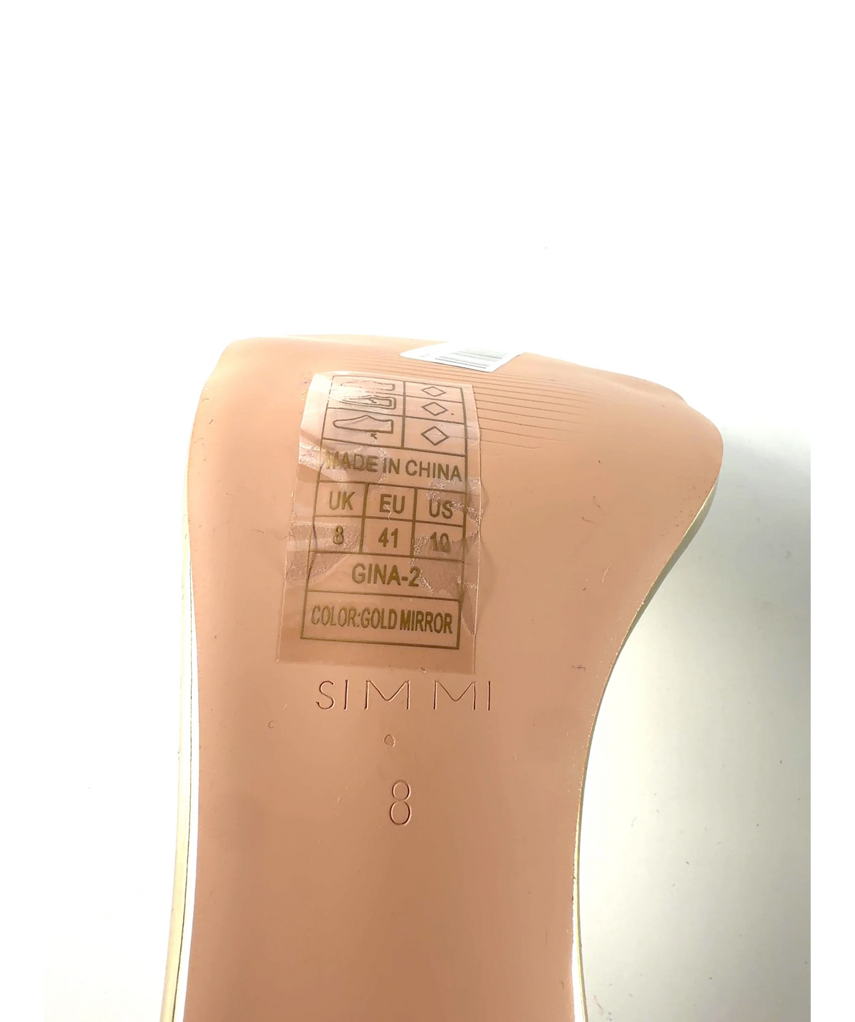 SIMMI gold GINA-2, size UK 8 EU 41 👠 — care label