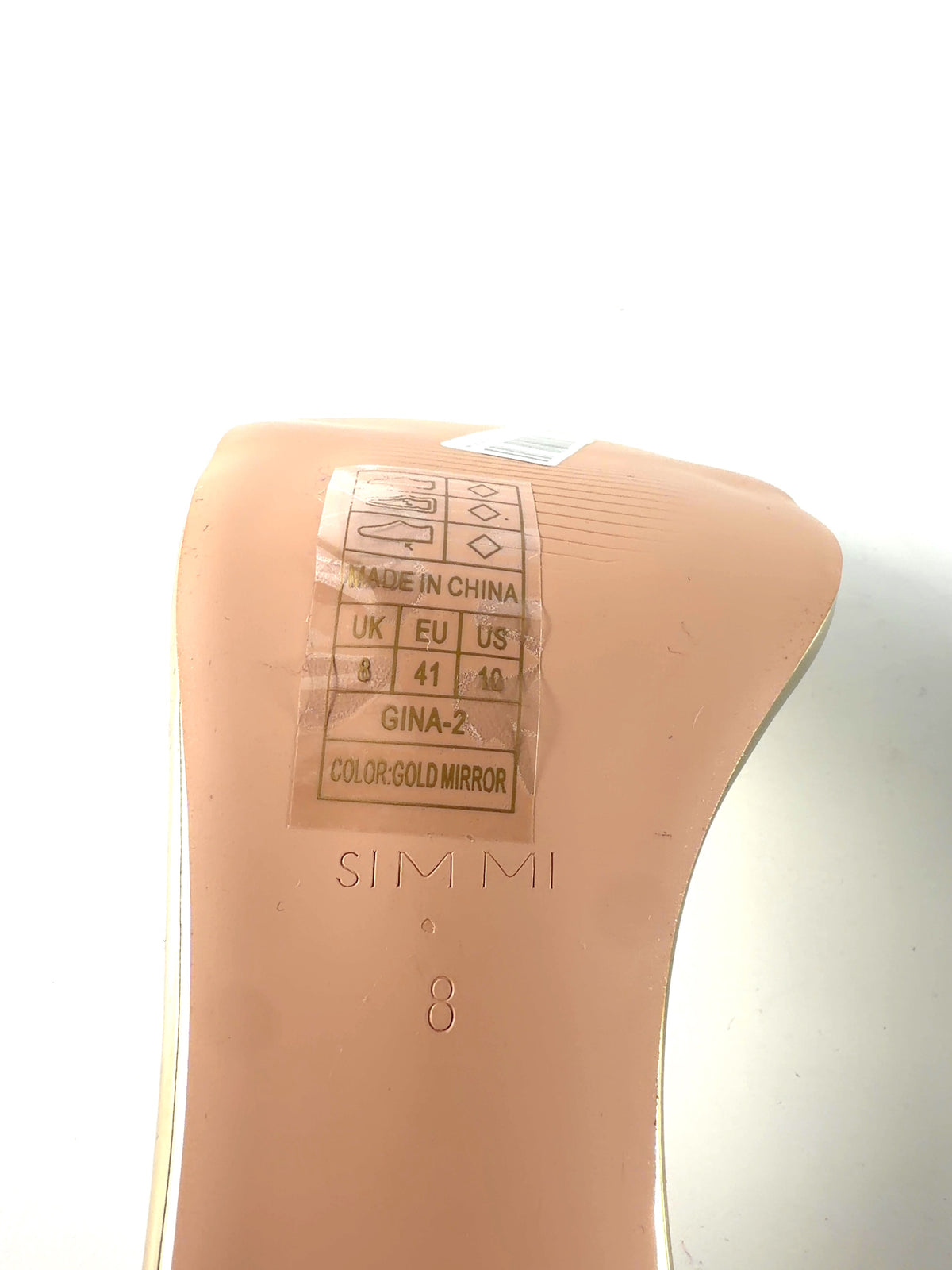 SIMMI gold GINA-2, size UK 8 EU 41 👠 — fabric detail