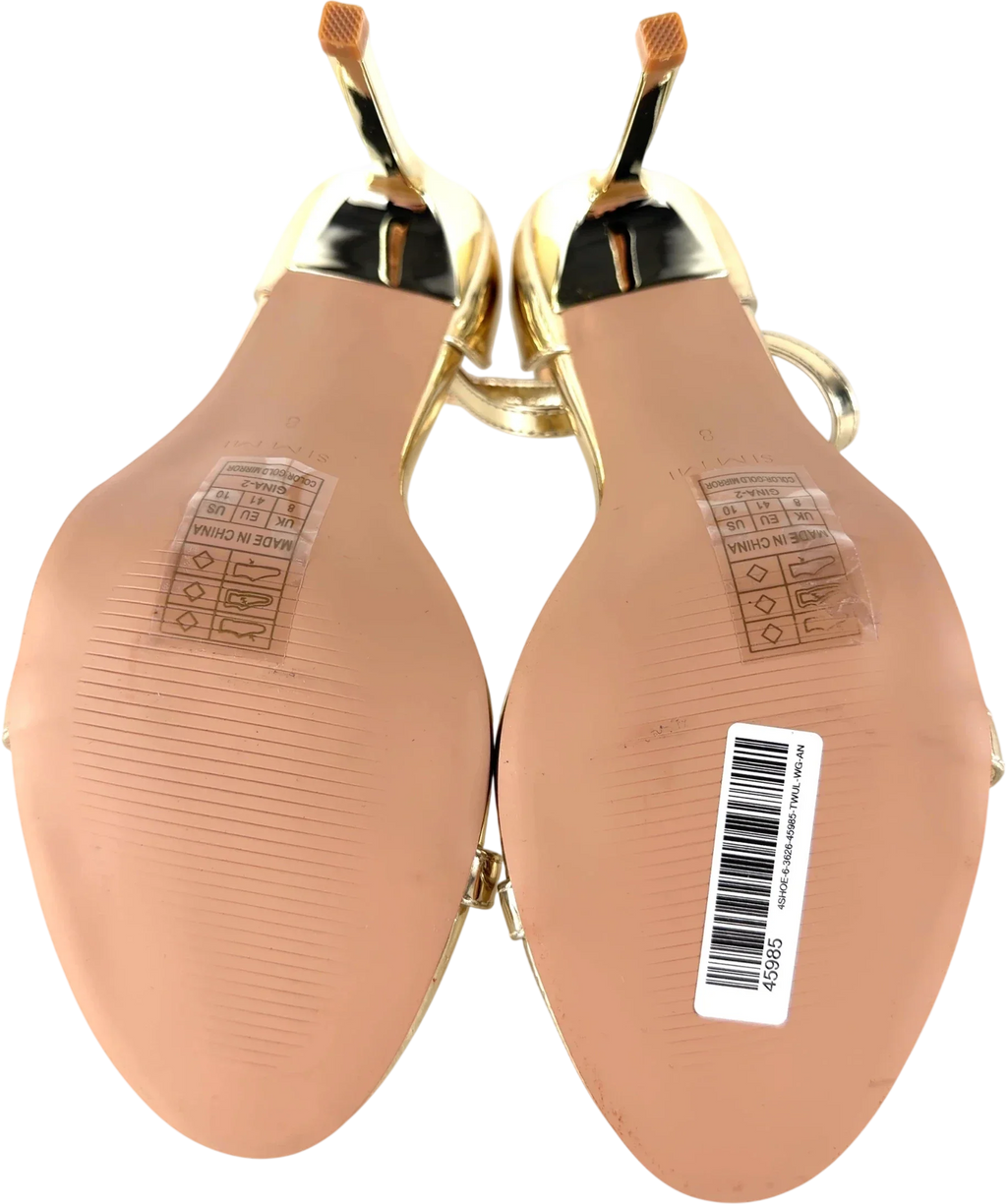 Simmi Gina-2 Metallic Heels UK 8 — Sole