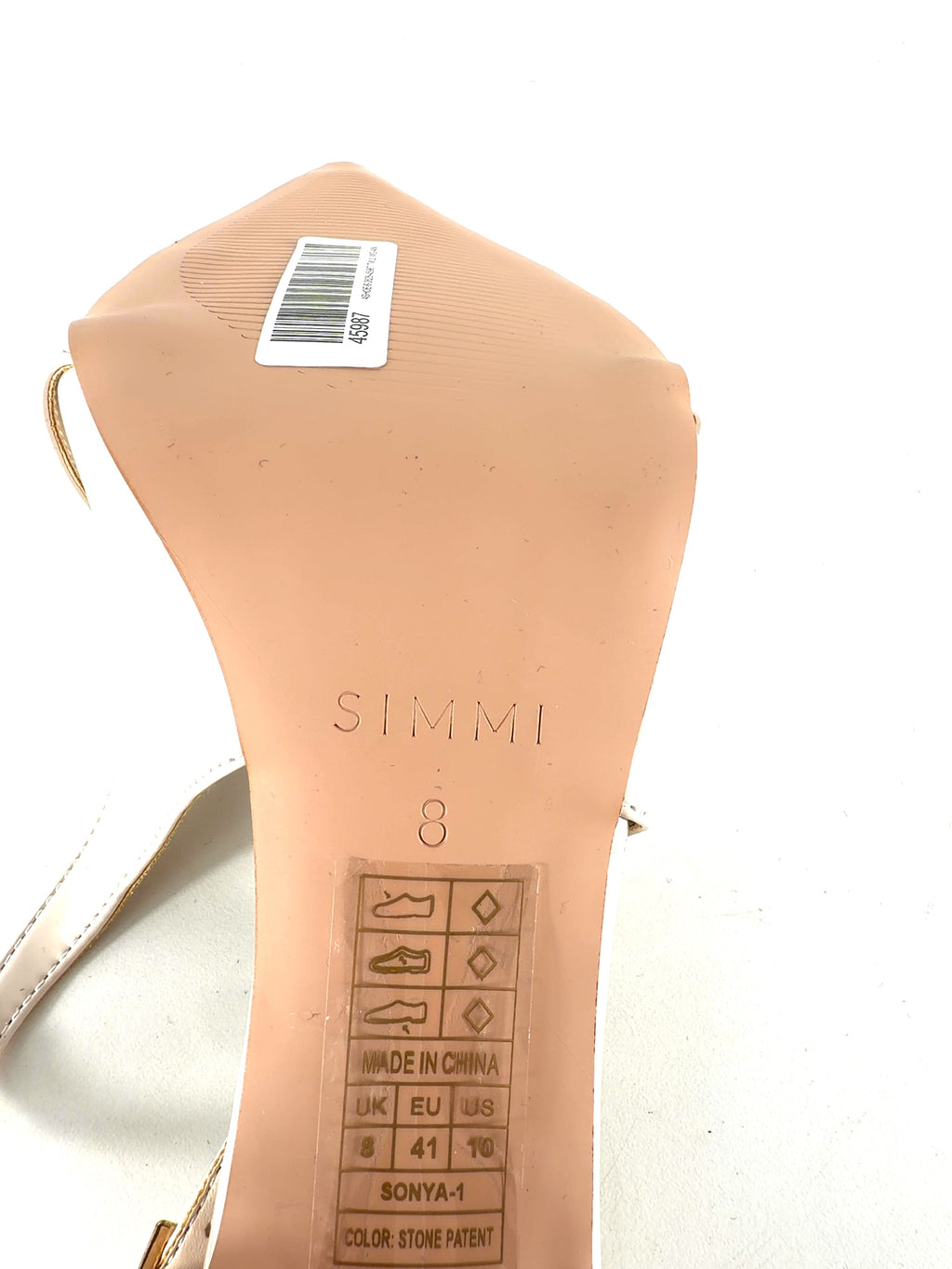 SIMMI Beige Sonya, size UK 8 EU 41 👠 — fabric detail