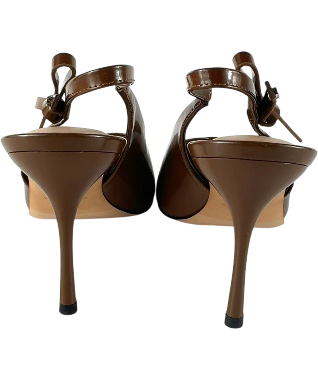 Charles & Keith Brown Pointed Slingback UK 8 — Back