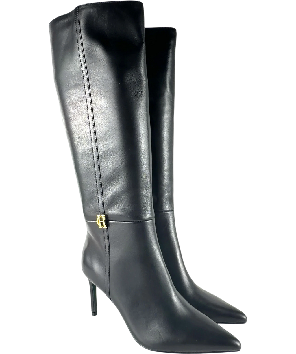HOLLAND COOPER Black London Heel Boot, size UK 8 EU 41 👠 — front