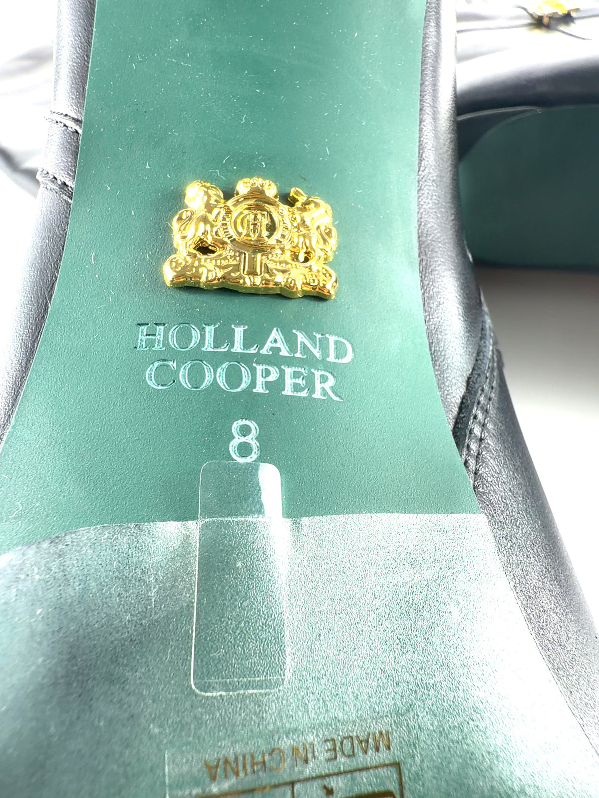HOLLAND COOPER Black London Heel Boot, size UK 8 EU 41 👠 — fabric detail