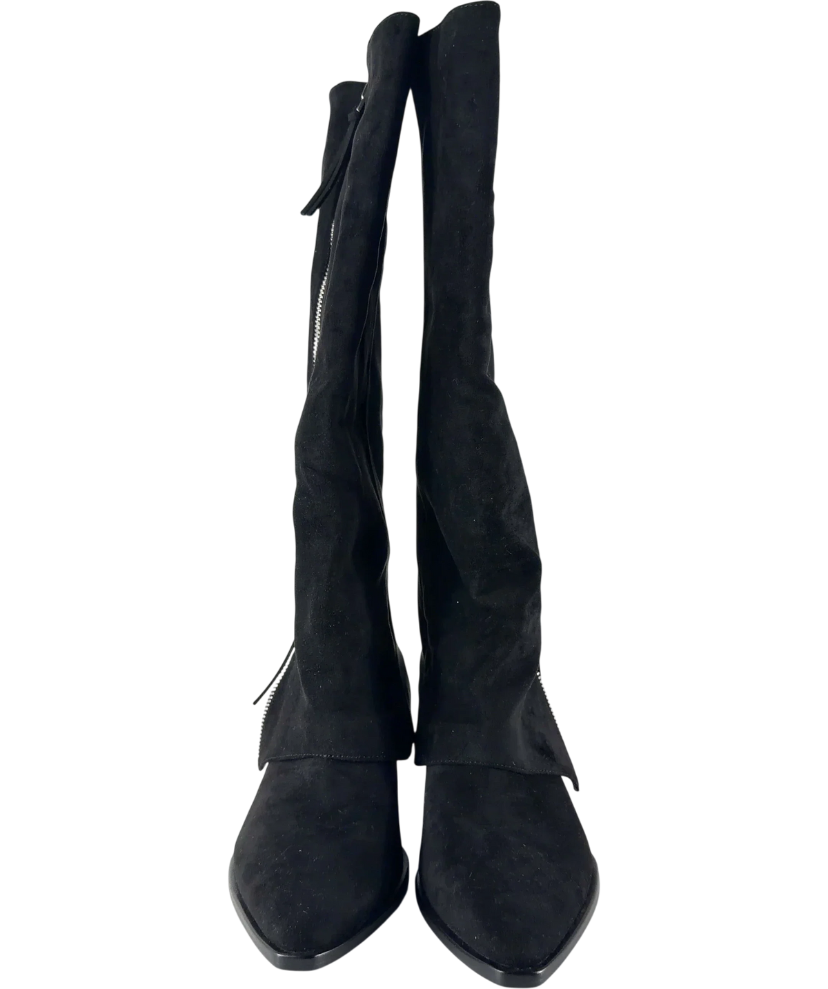 Charles & Keith Faux-Suede Slouchy Boots UK 5 — Front (both, face on)