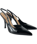 Charles & Keith Black Patent Pointed Slingback Pumps, size UK 5 EU 38 👠 — front