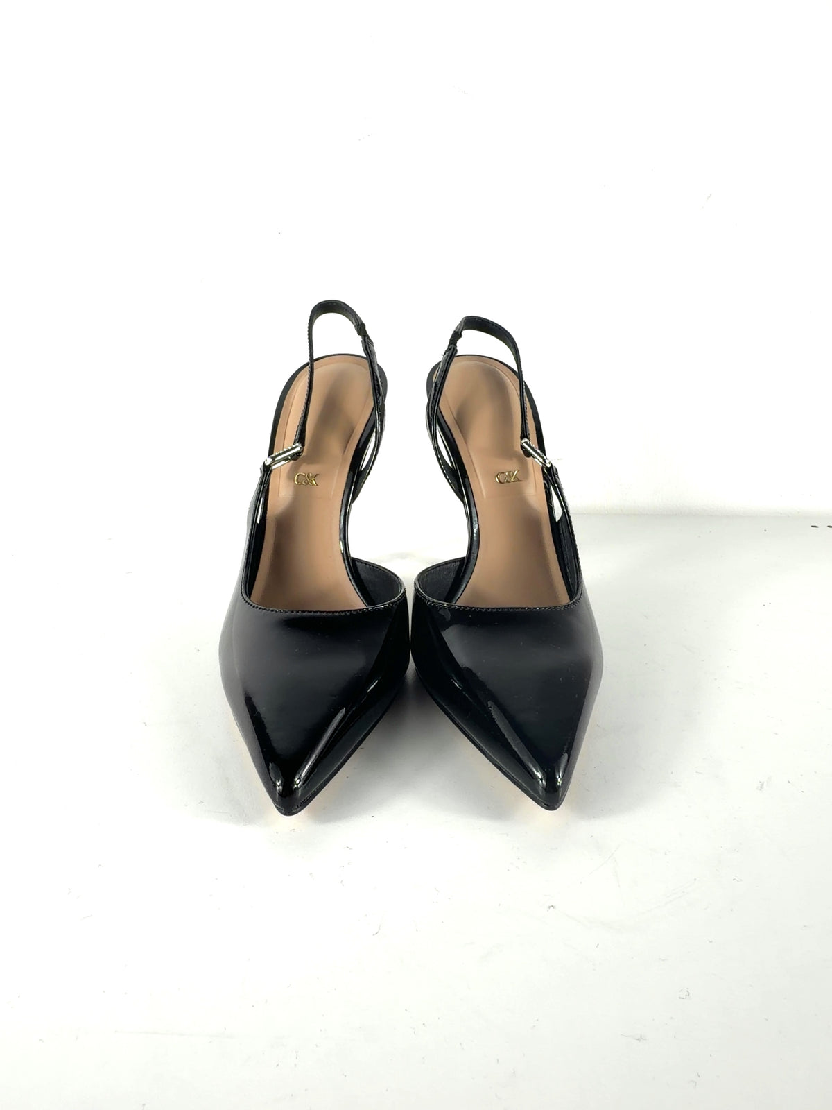 Charles & Keith Black Patent Pointed Slingback Pumps, size UK 5 EU 38 👠 — detail