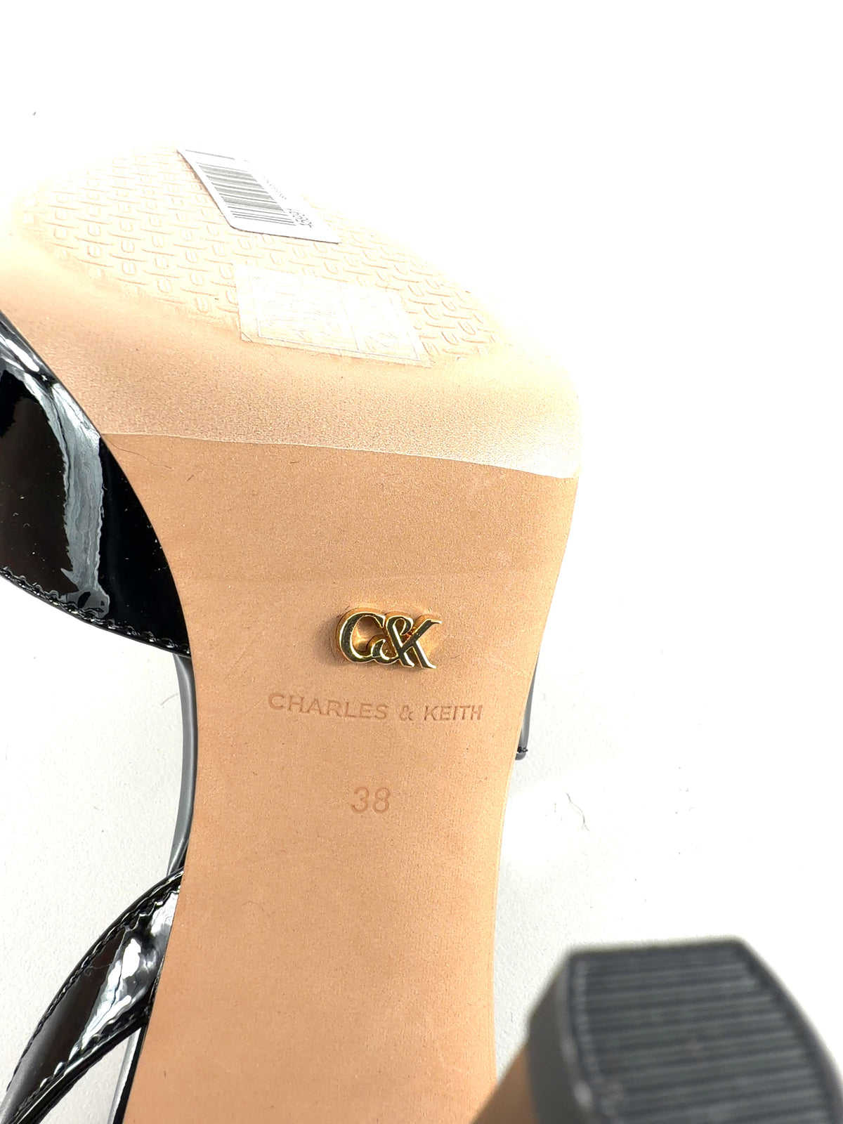 Charles & Keith Black Patent Pointed Slingback Pumps, size UK 5 EU 38 👠 — care label