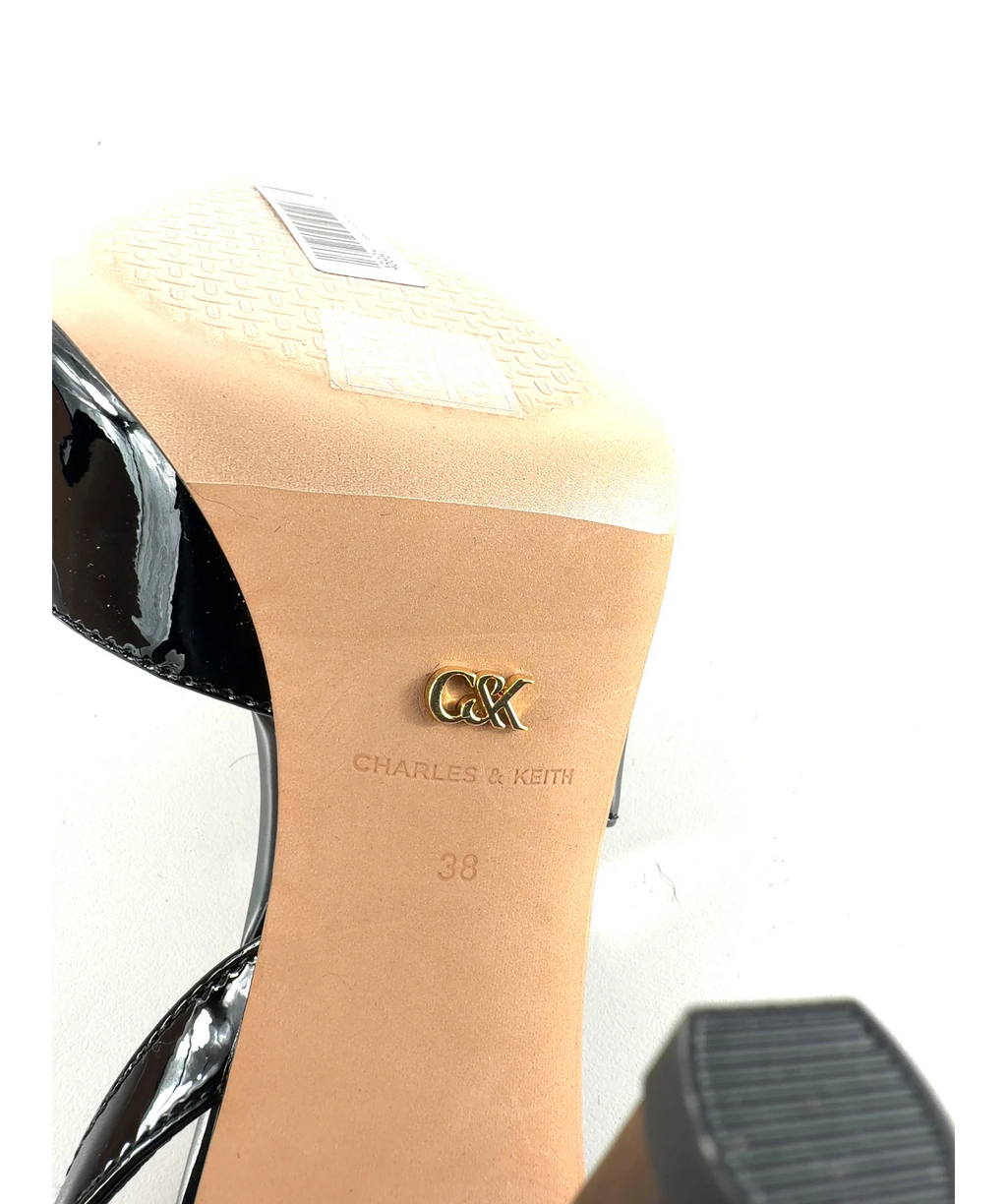 Charles & Keith Black Patent Pointed Slingback Pumps, size UK 5 EU 38 👠 — additional view